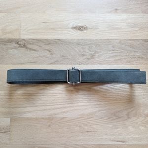 Green faux vegan suede belt